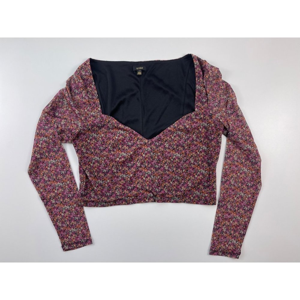AFRM Nordstrom Ditsy Floral Sweetheart Crop Top Size L